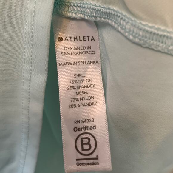 Athleta Crew Neck Top Women XS Blue Sheer Side Panels Short Sleeves Ultra Light - Picture 5 of 8